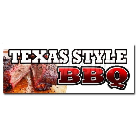 TEXAS STYLEBBQ DECAL Sticker Beef Brisket Ribs Pork Bar B Que Open